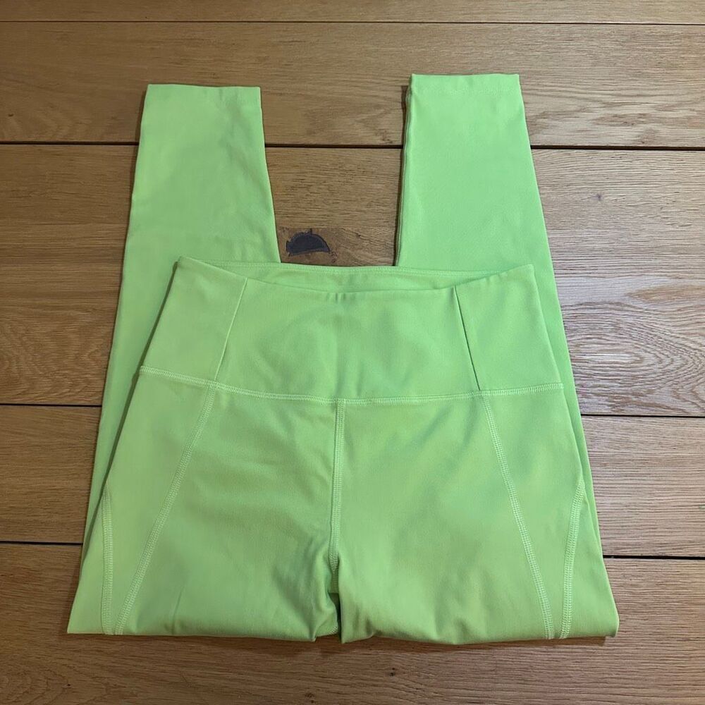 Girlfriend collective lime green leggings m